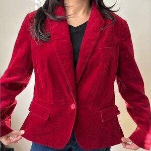 Red Burgundy Preppy Veloir velvet Grunge blazer whimsigoth red lining Med Large